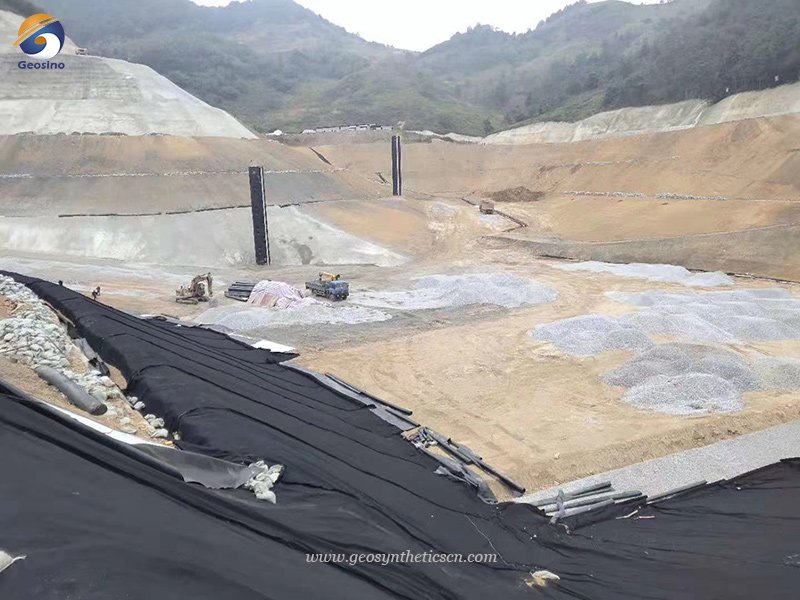 Textured HDPE geomembrane liner for solid waste containment