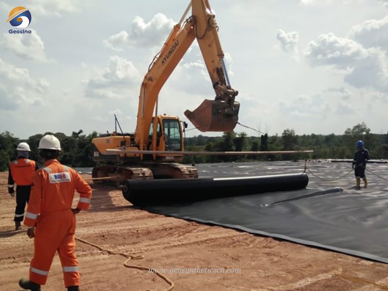 Textured geomembrane liner for solid waste containment